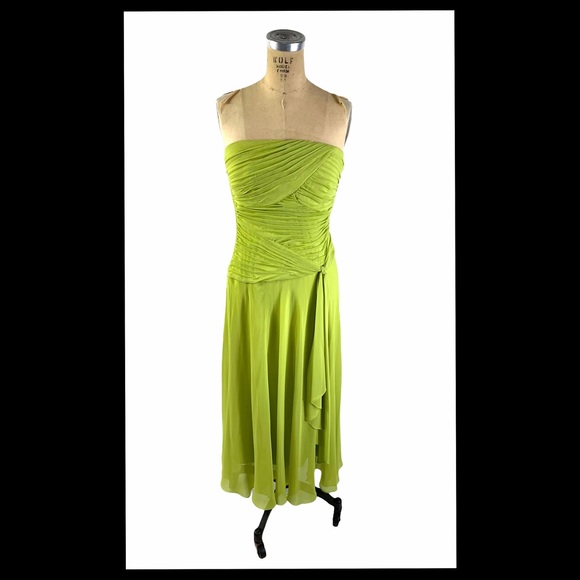 Signature by Sangria Dresses & Skirts - Strapless green dress with ruched bodice